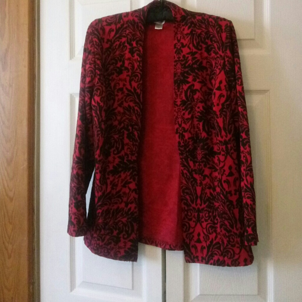Red and Black knit petite blazer/jacket
